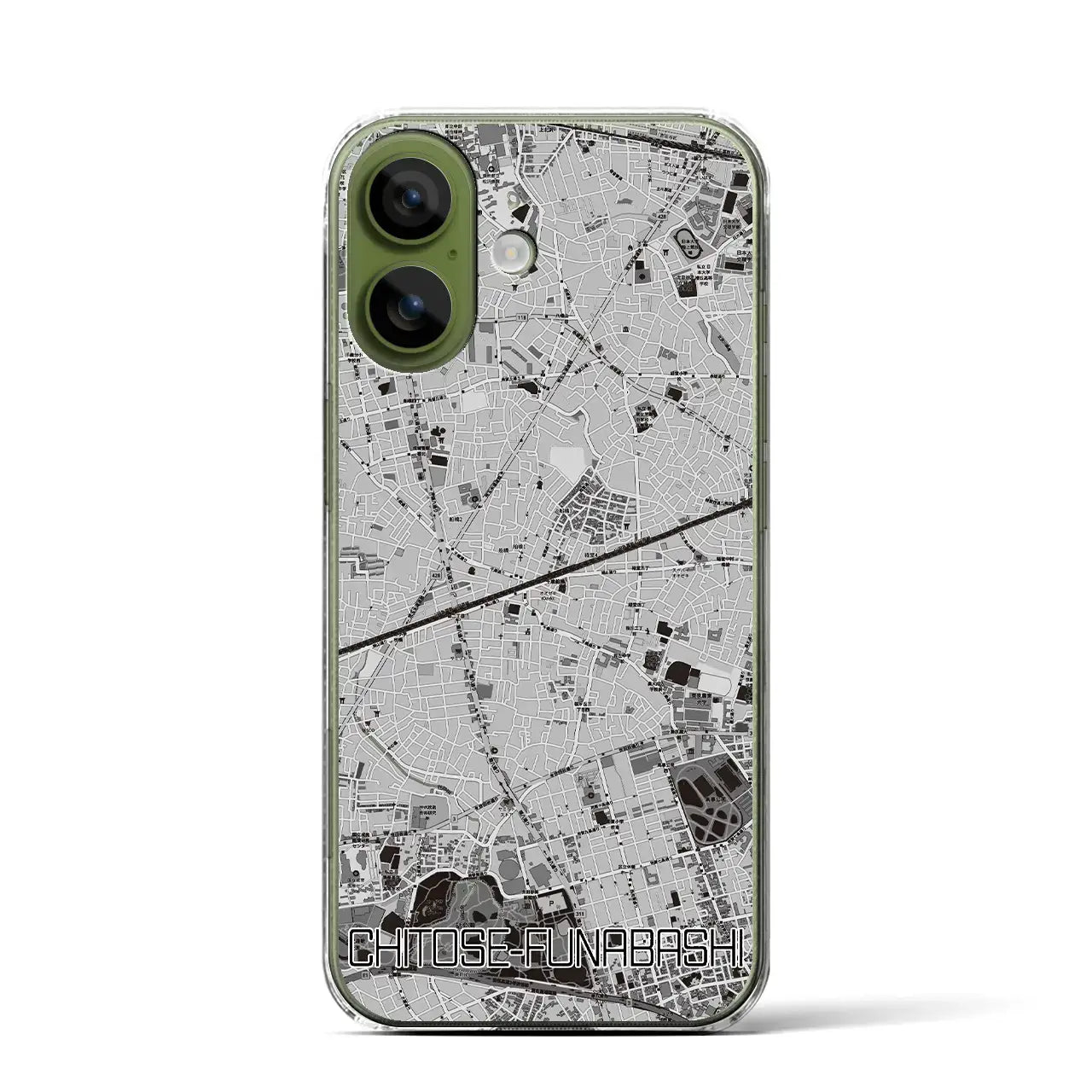 【千歳船橋(東京都)】地図柄iPhoneケース(クリアタイプ)