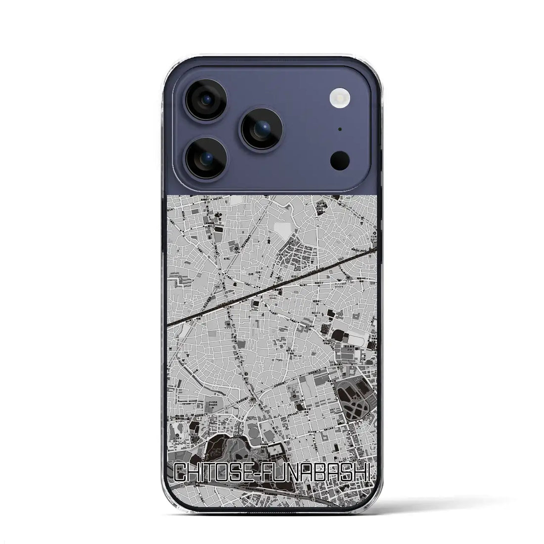 【千歳船橋(東京都)】地図柄iPhoneケース(クリアタイプ)