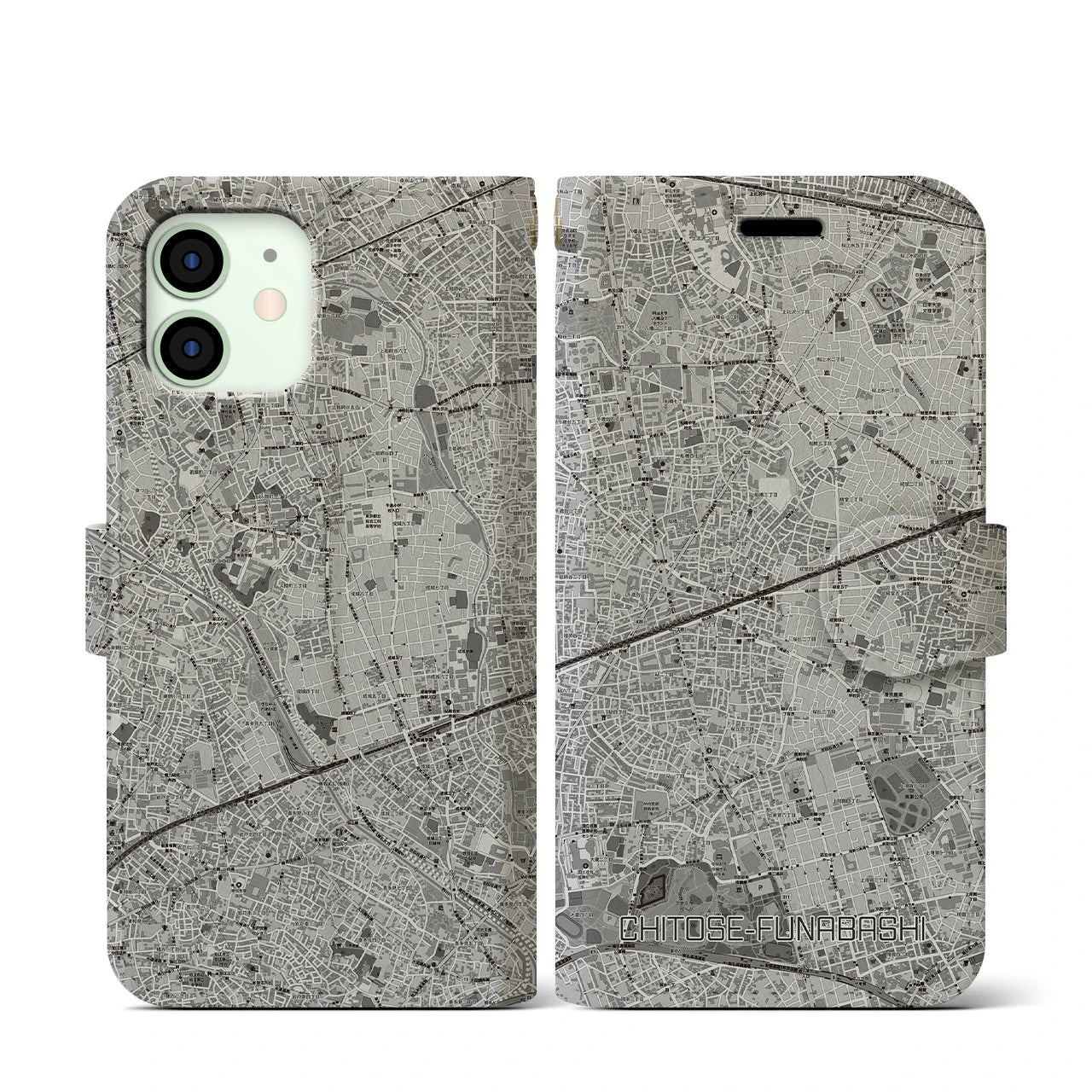 【千歳船橋(東京都)】地図柄iPhoneケース(手帳タイプ)