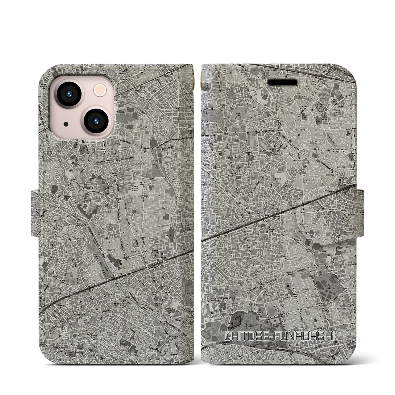 【千歳船橋(東京都)】地図柄iPhoneケース(手帳タイプ)