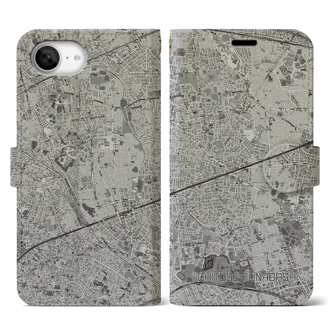 【千歳船橋(東京都)】地図柄iPhoneケース(手帳タイプ)