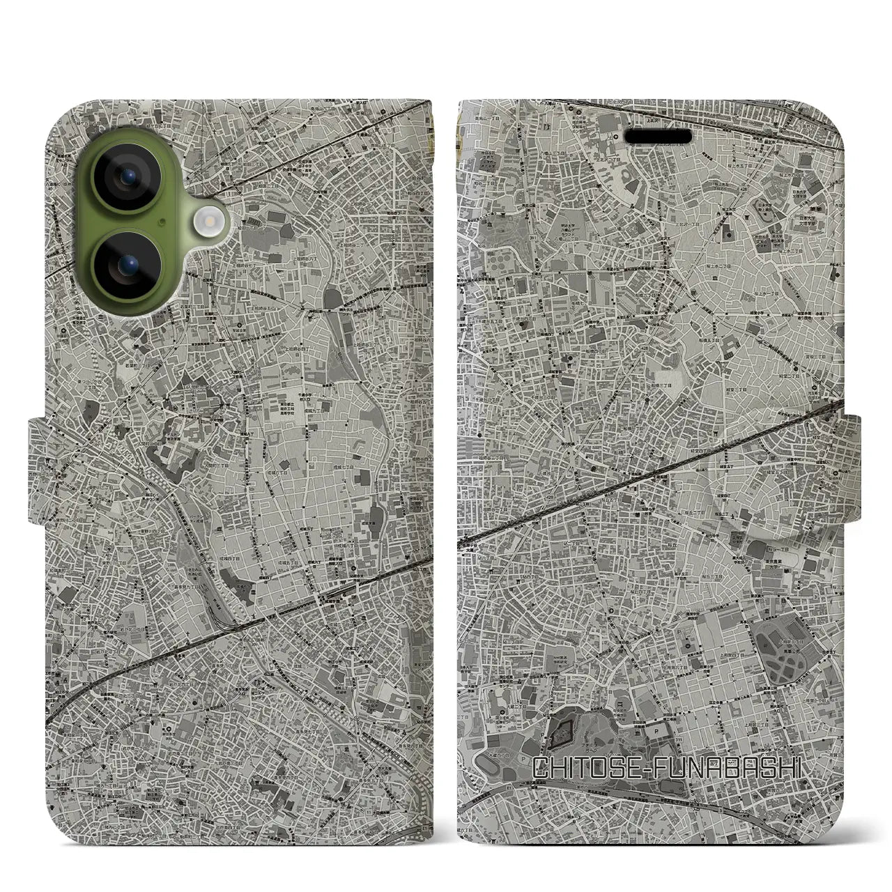 【千歳船橋(東京都)】地図柄iPhoneケース(手帳タイプ)