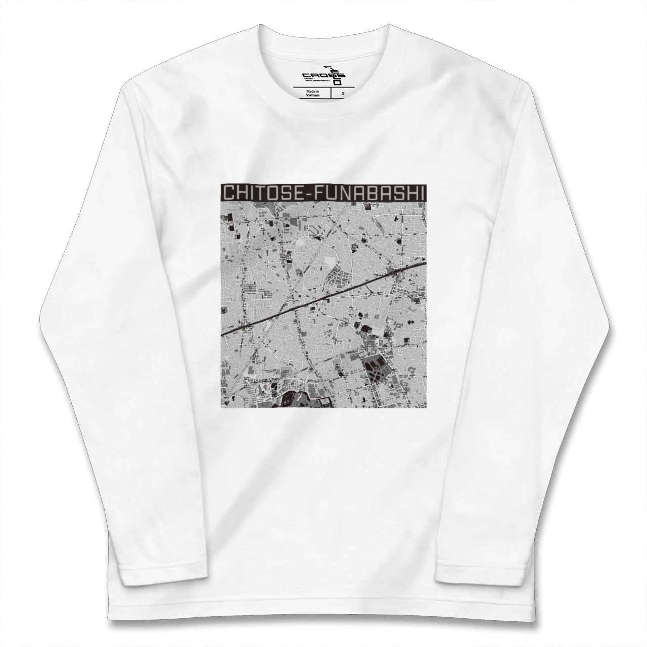 【千歳船橋(東京都)】地図柄ロングスリーブTシャツ