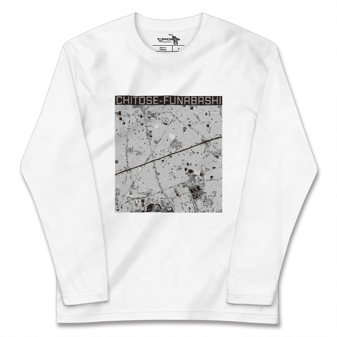 【千歳船橋(東京都)】地図柄ロングスリーブTシャツ
