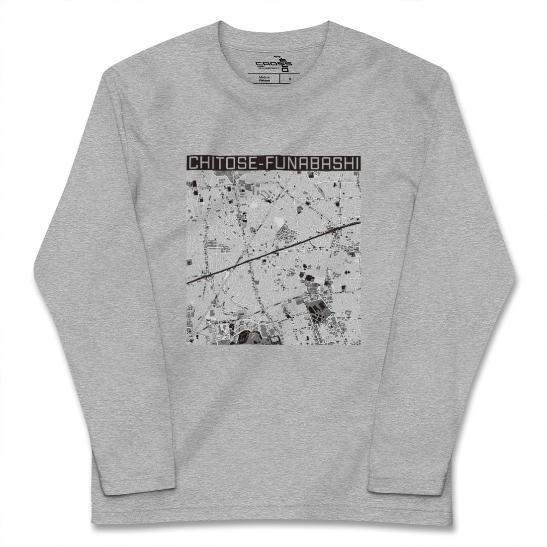 【千歳船橋(東京都)】地図柄ロングスリーブTシャツ