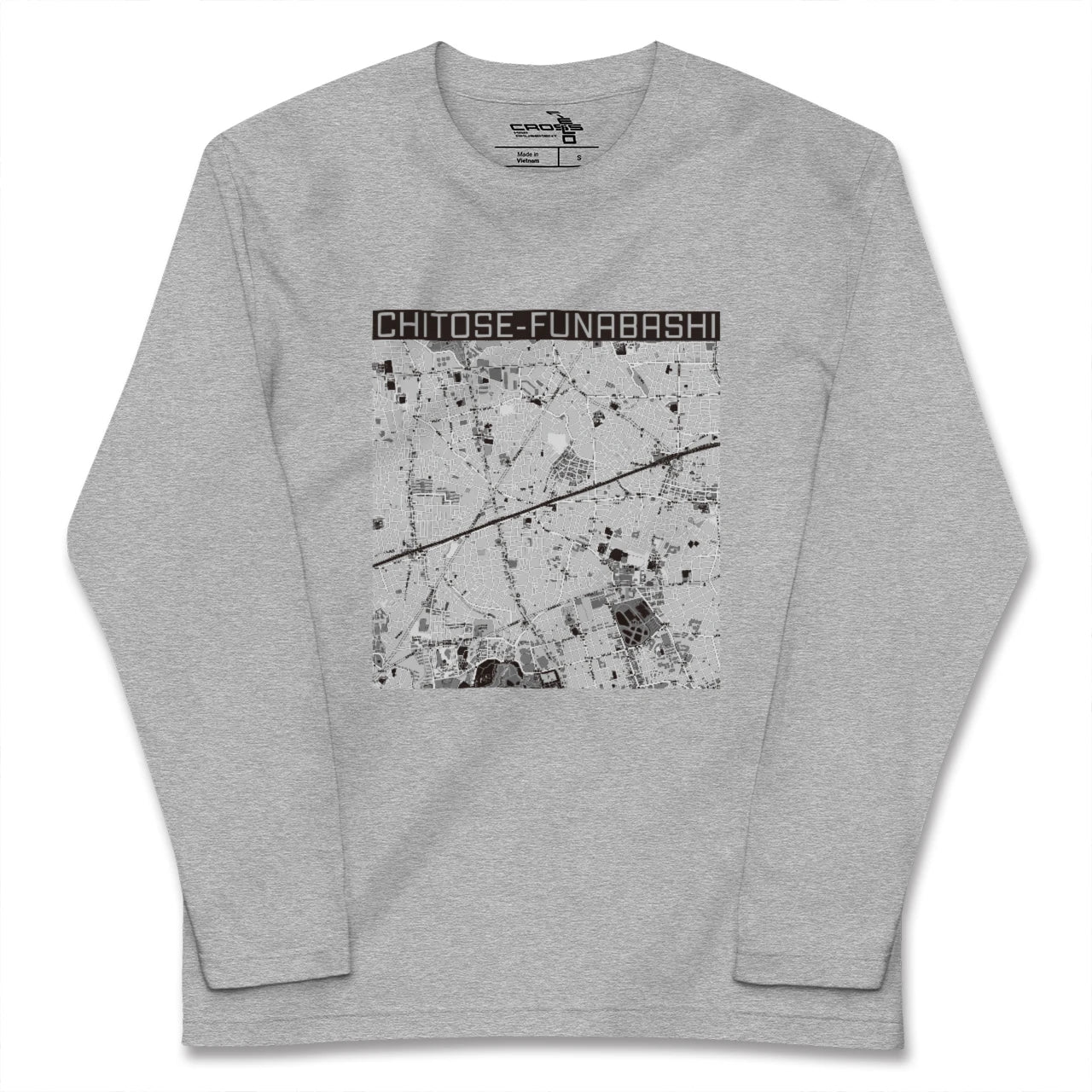 【千歳船橋(東京都)】地図柄ロングスリーブTシャツ