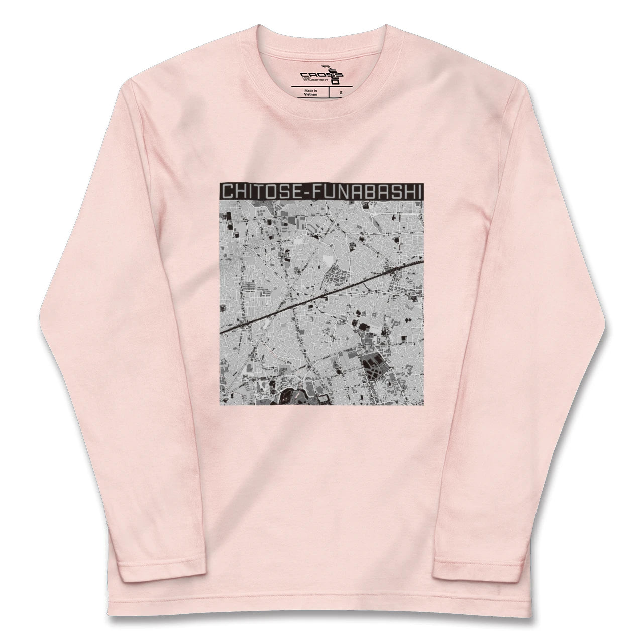 【千歳船橋(東京都)】地図柄ロングスリーブTシャツ