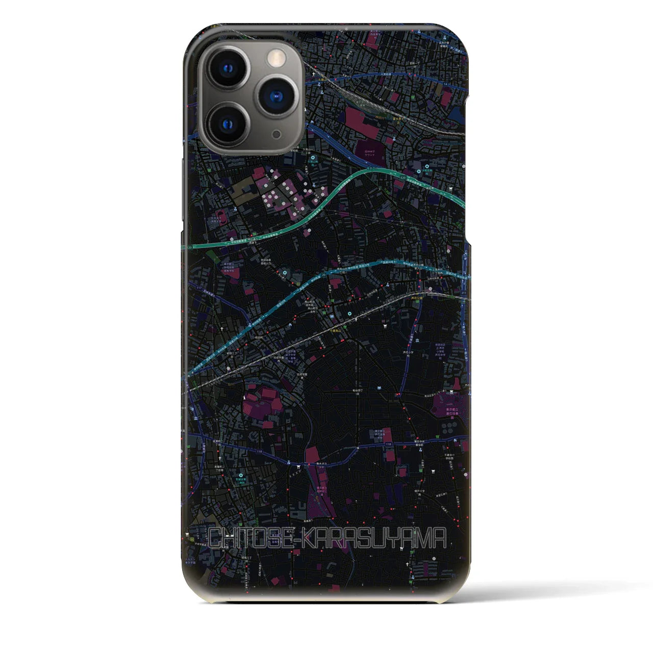 【千歳烏山(東京都)】地図柄iPhoneケース(バックカバータイプ)