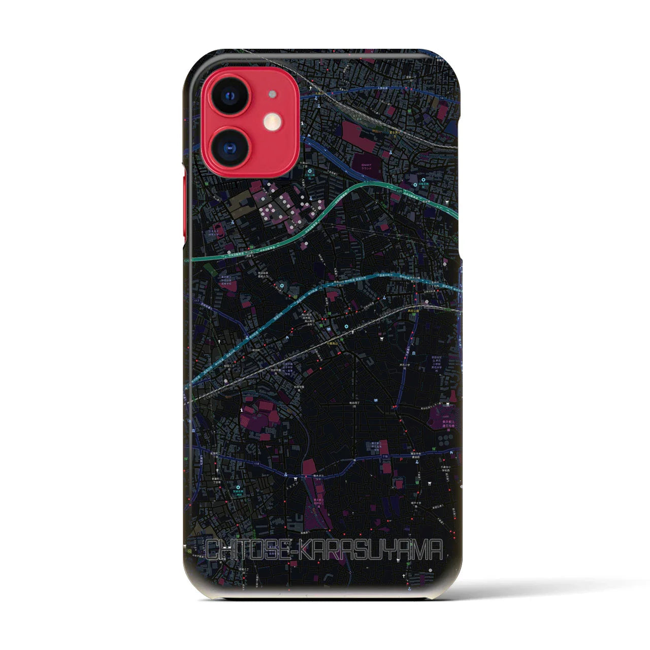 【千歳烏山(東京都)】地図柄iPhoneケース(バックカバータイプ)