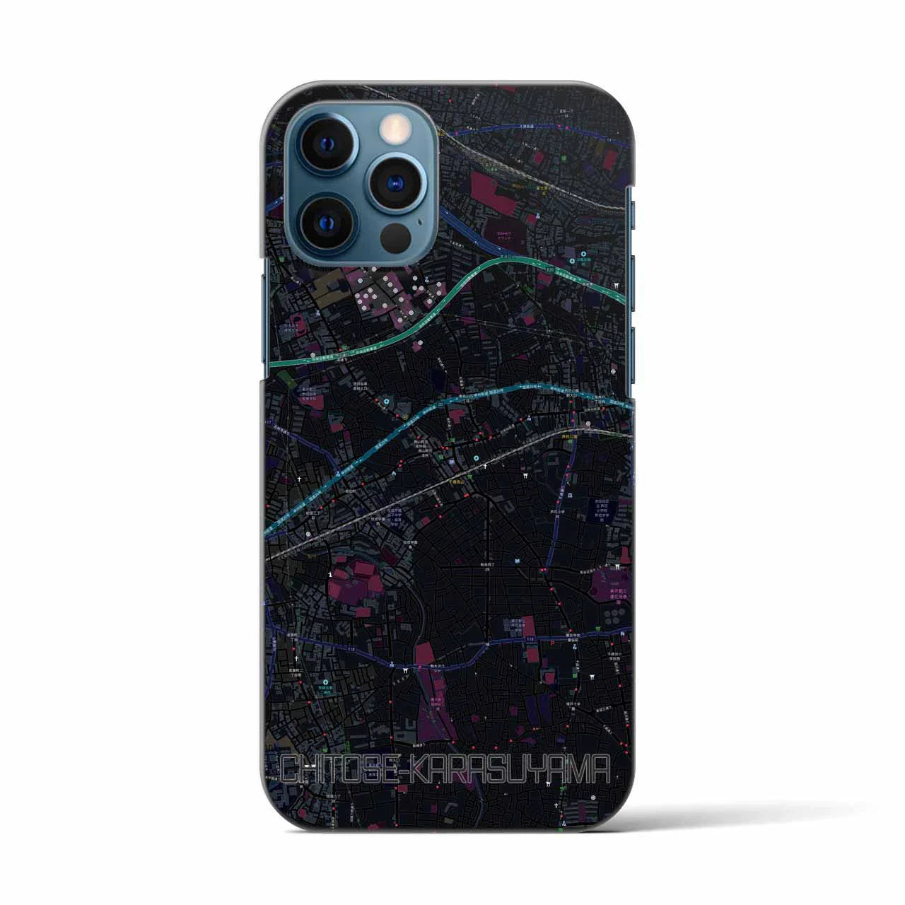 【千歳烏山(東京都)】地図柄iPhoneケース(バックカバータイプ)