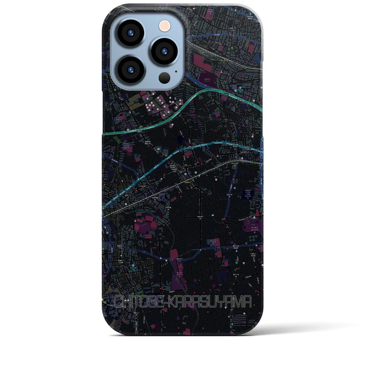 【千歳烏山(東京都)】地図柄iPhoneケース(バックカバータイプ)