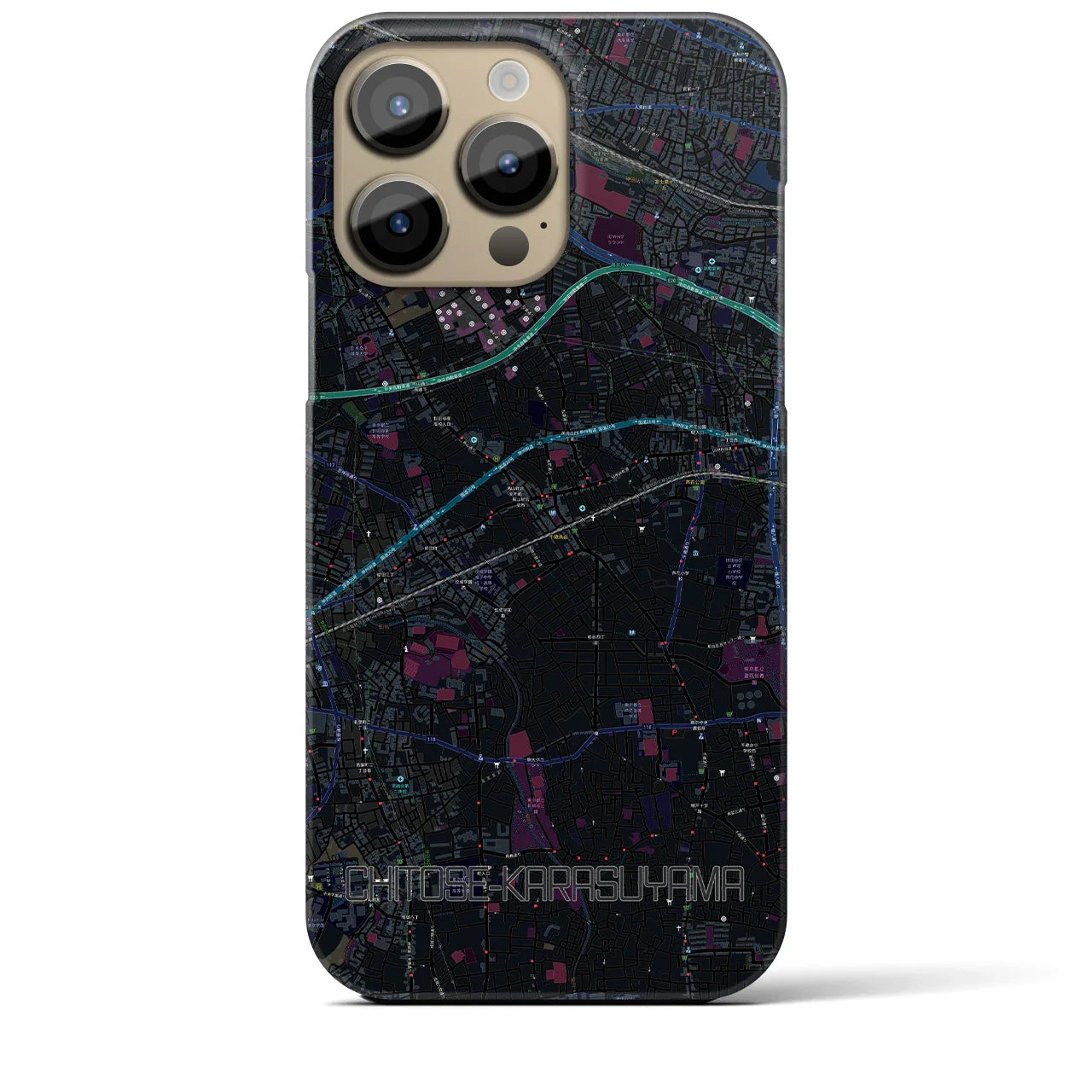 【千歳烏山(東京都)】地図柄iPhoneケース(バックカバータイプ)