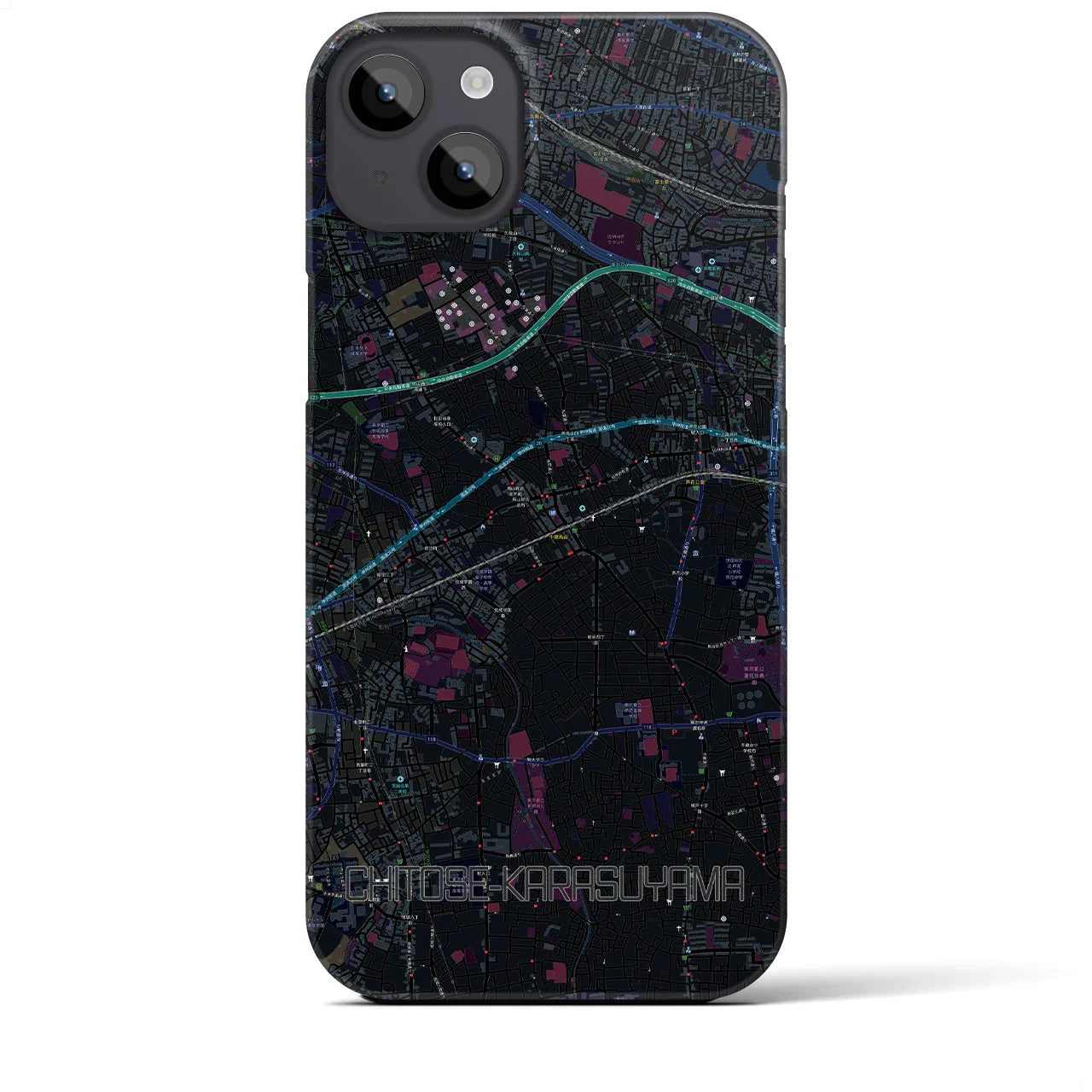 【千歳烏山(東京都)】地図柄iPhoneケース(バックカバータイプ)