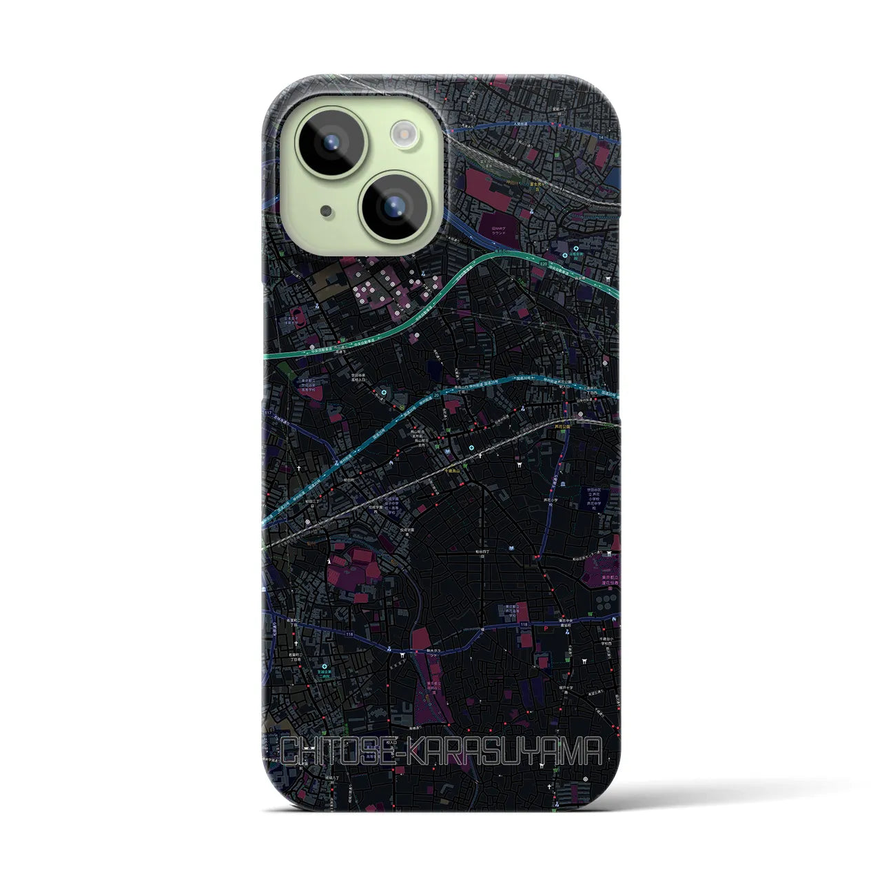 【千歳烏山(東京都)】地図柄iPhoneケース(バックカバータイプ)