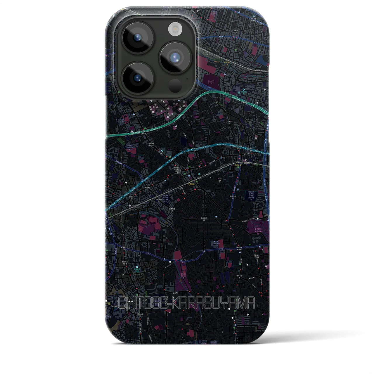 【千歳烏山(東京都)】地図柄iPhoneケース(バックカバータイプ)