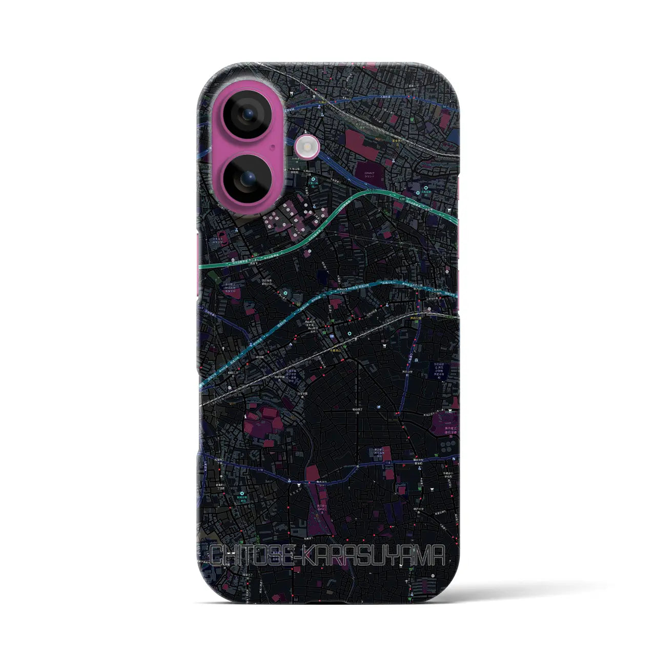 【千歳烏山(東京都)】地図柄iPhoneケース(バックカバータイプ)