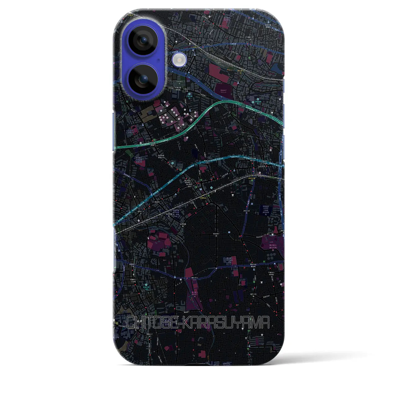 【千歳烏山(東京都)】地図柄iPhoneケース(バックカバータイプ)