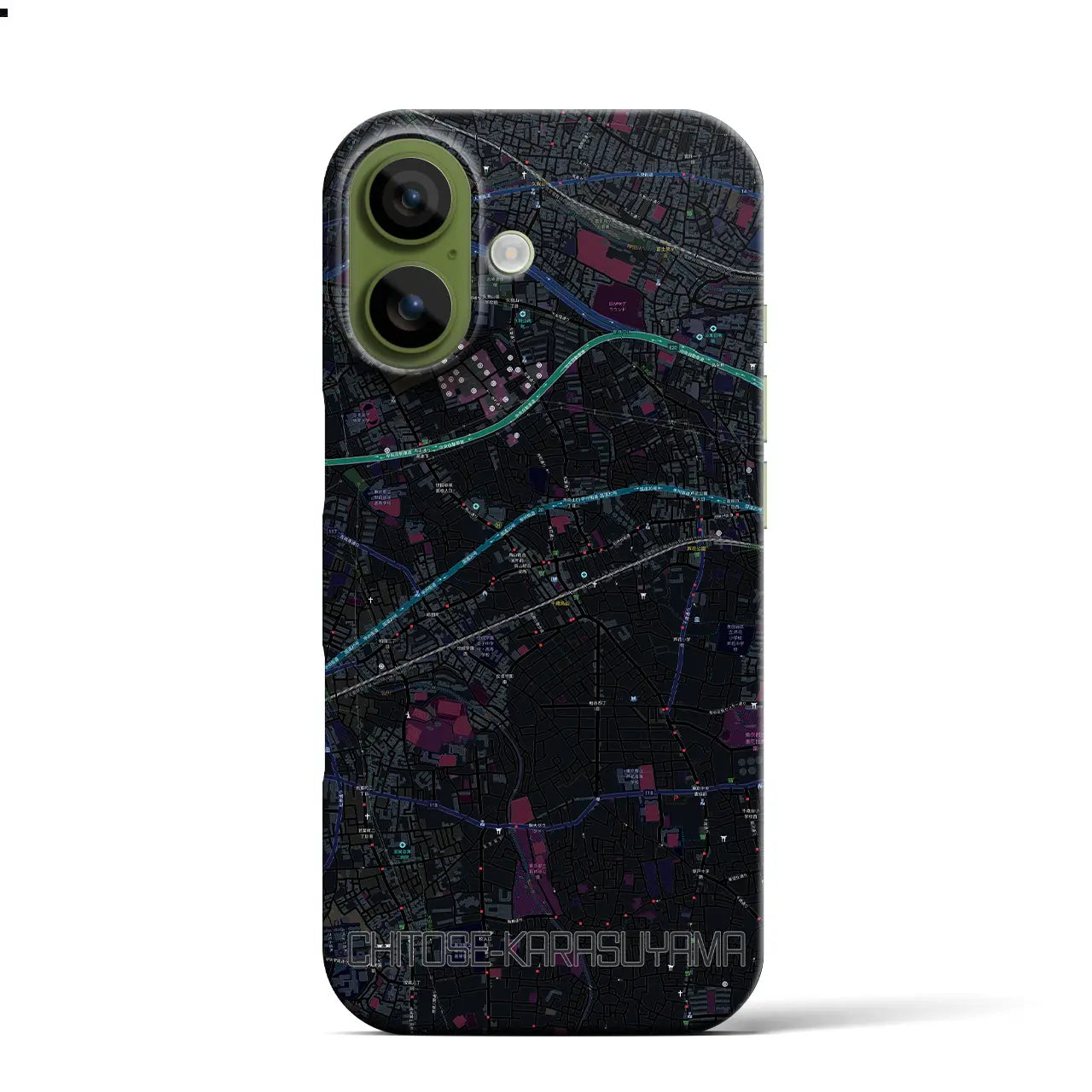 【千歳烏山(東京都)】地図柄iPhoneケース(バックカバータイプ)