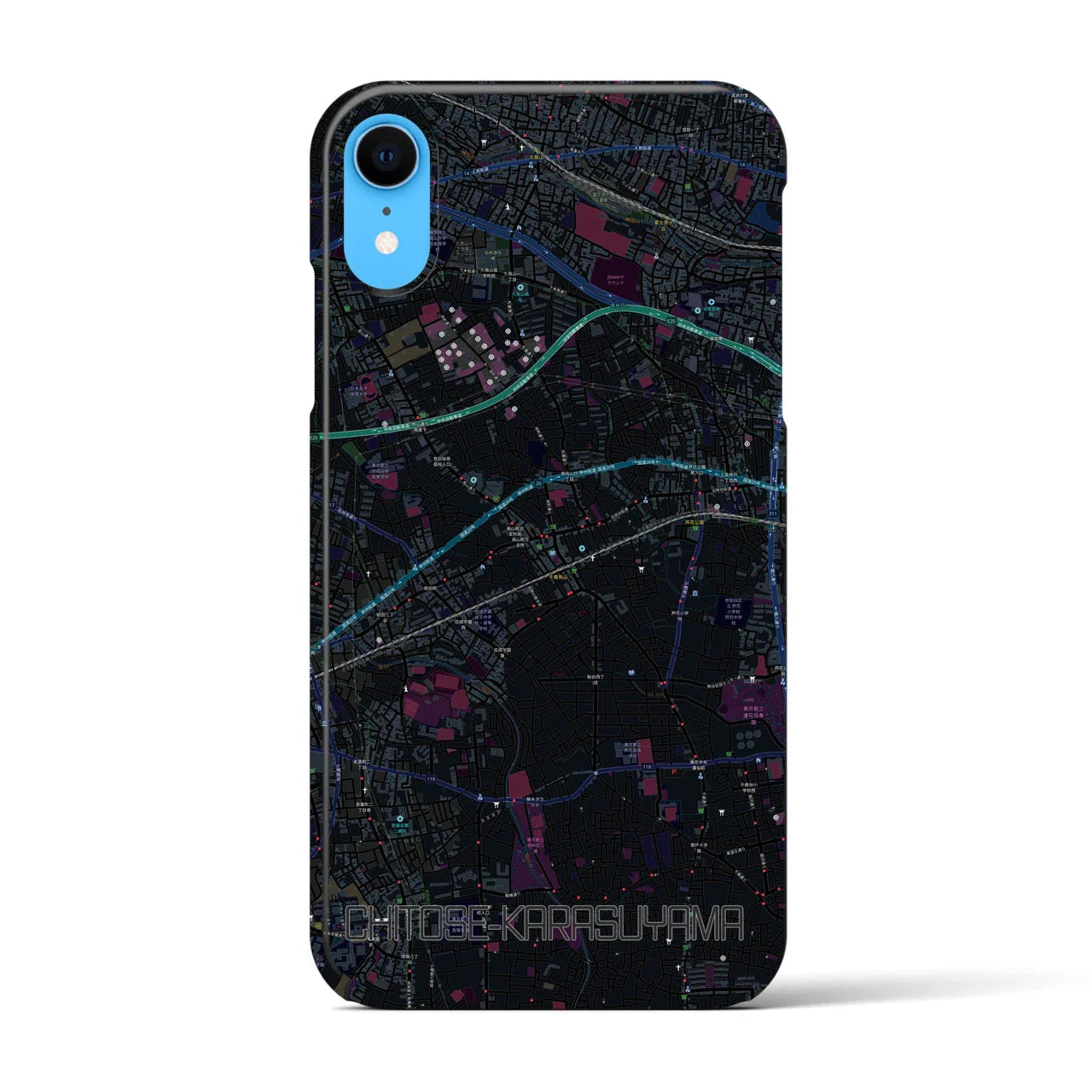 【千歳烏山(東京都)】地図柄iPhoneケース(バックカバータイプ)