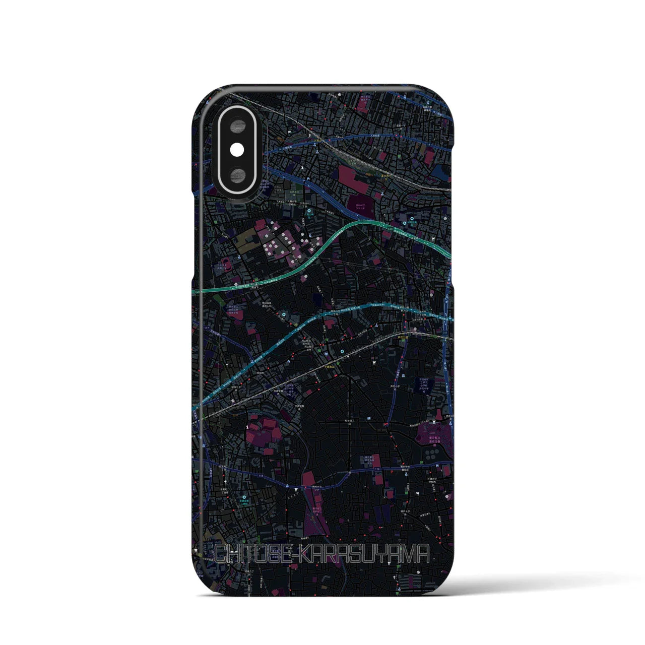 【千歳烏山(東京都)】地図柄iPhoneケース(バックカバータイプ)