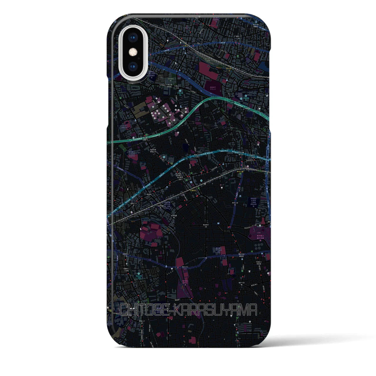 【千歳烏山(東京都)】地図柄iPhoneケース(バックカバータイプ)