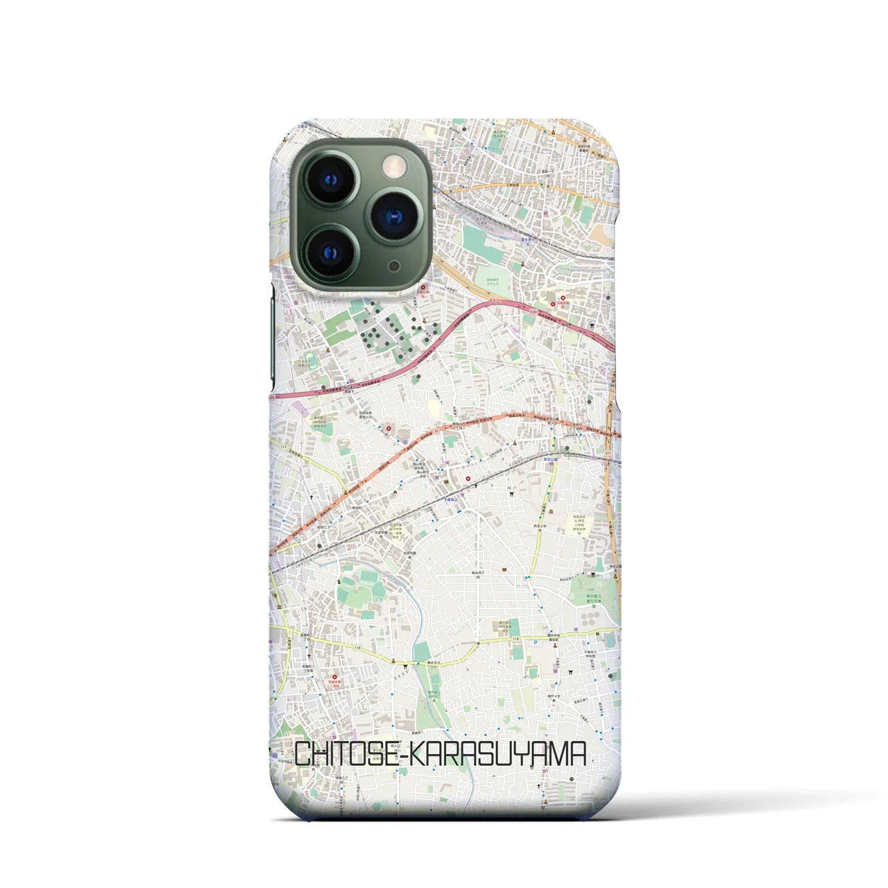 【千歳烏山(東京都)】地図柄iPhoneケース(バックカバータイプ)