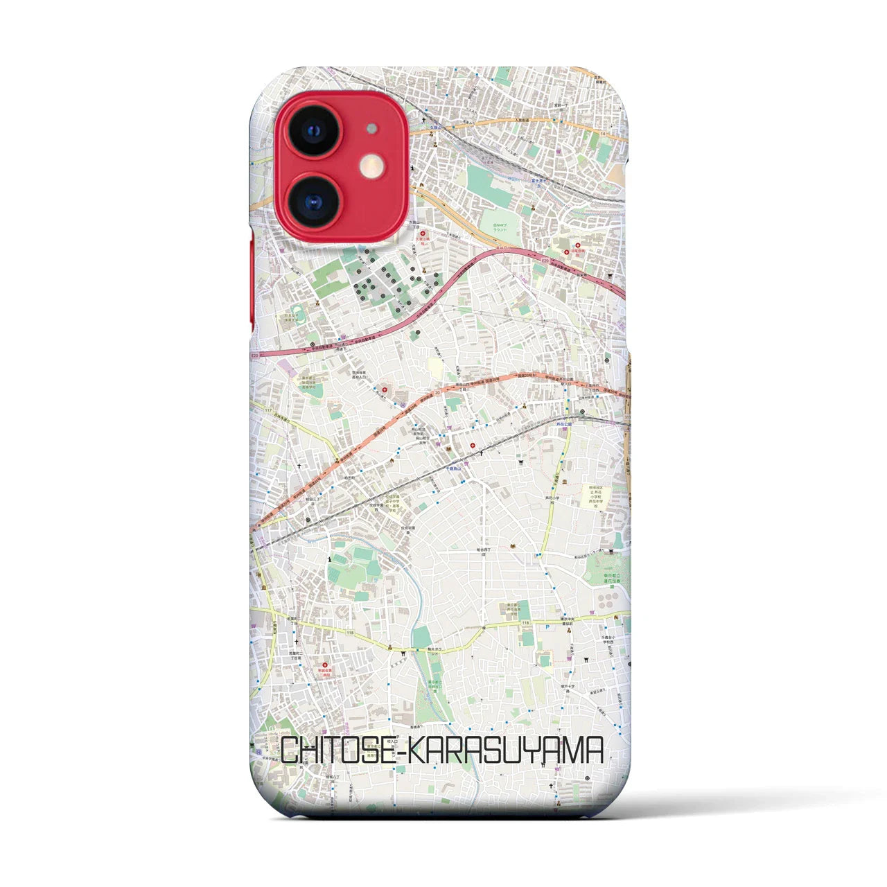 【千歳烏山(東京都)】地図柄iPhoneケース(バックカバータイプ)