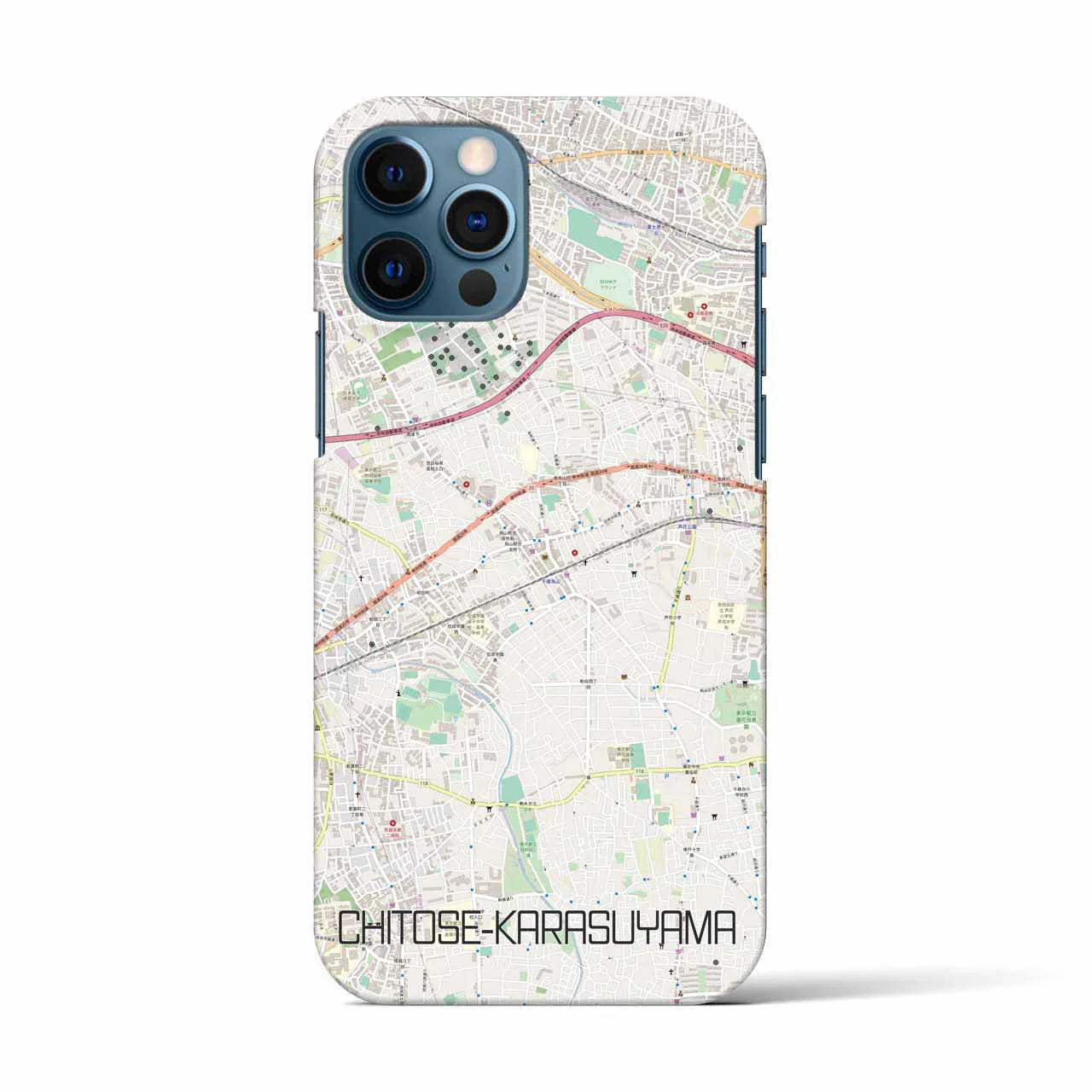 【千歳烏山(東京都)】地図柄iPhoneケース(バックカバータイプ)