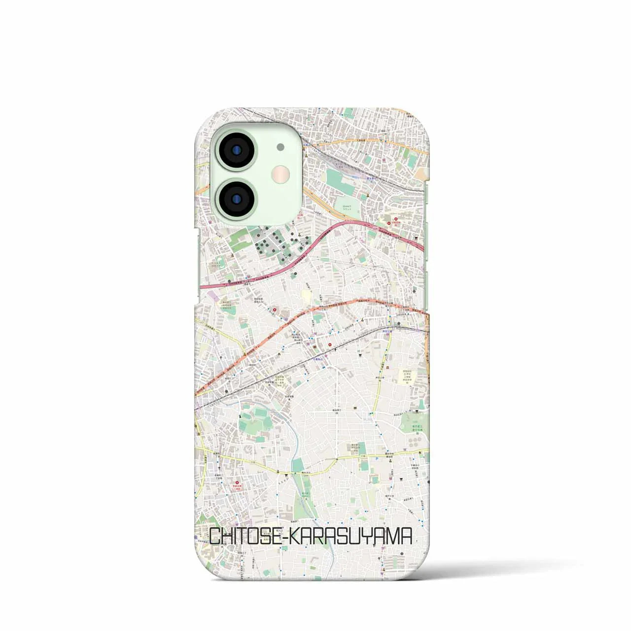 【千歳烏山(東京都)】地図柄iPhoneケース(バックカバータイプ)