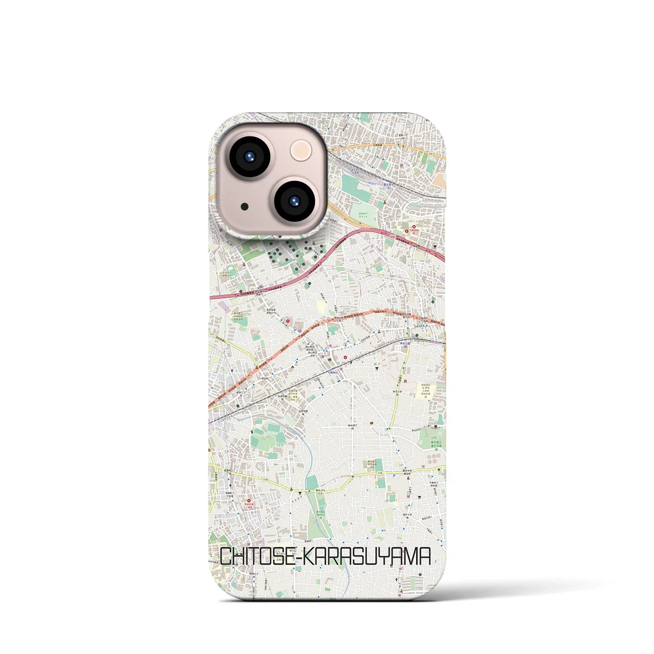 【千歳烏山(東京都)】地図柄iPhoneケース(バックカバータイプ)