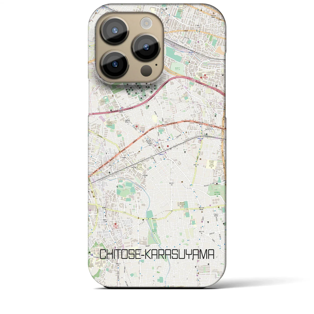 【千歳烏山(東京都)】地図柄iPhoneケース(バックカバータイプ)