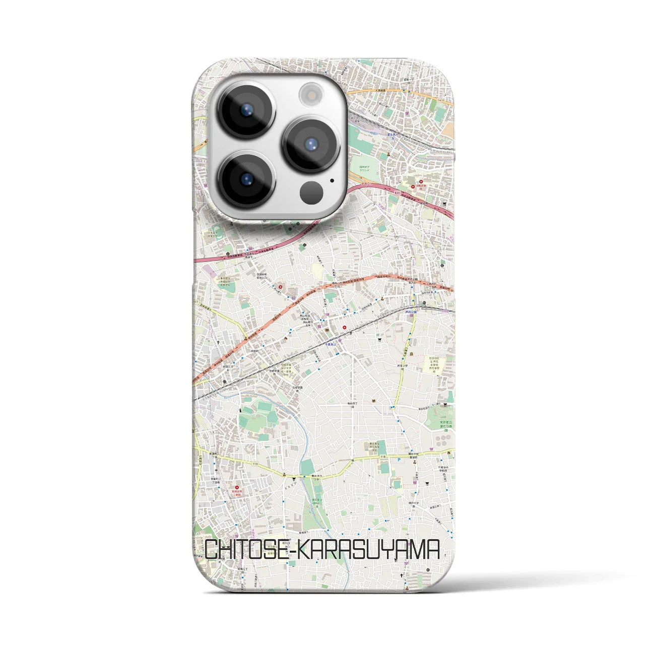 【千歳烏山(東京都)】地図柄iPhoneケース(バックカバータイプ)
