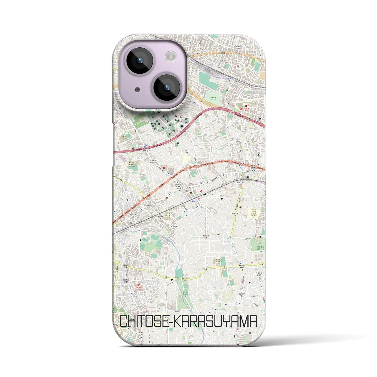 【千歳烏山(東京都)】地図柄iPhoneケース(バックカバータイプ)