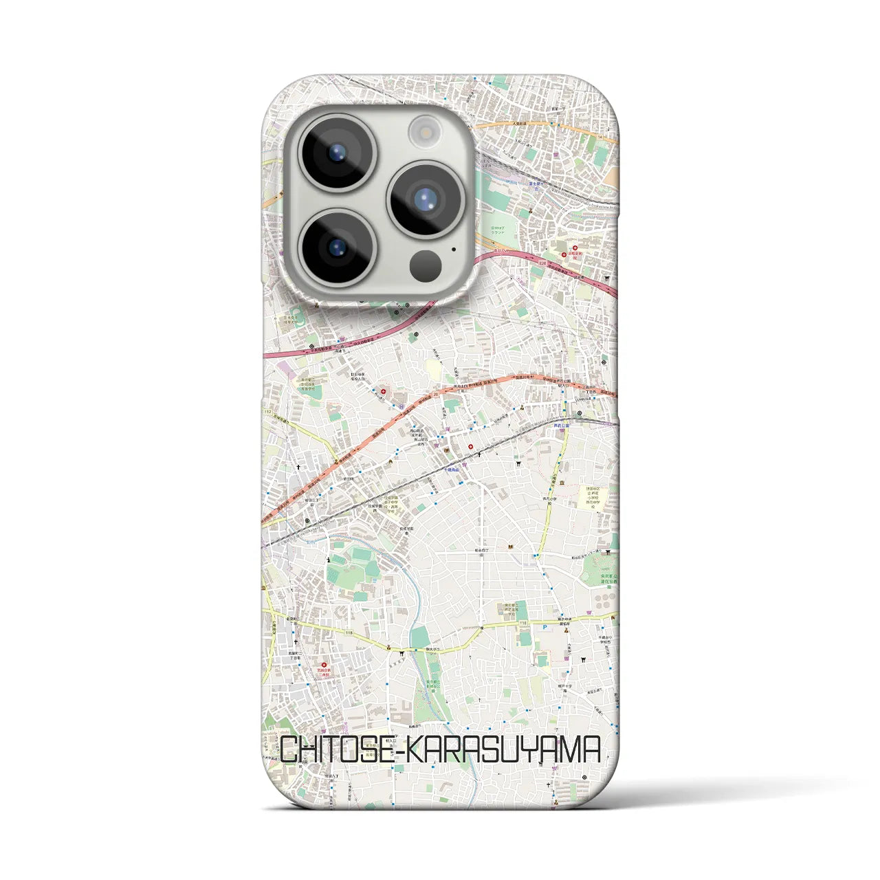 【千歳烏山(東京都)】地図柄iPhoneケース(バックカバータイプ)