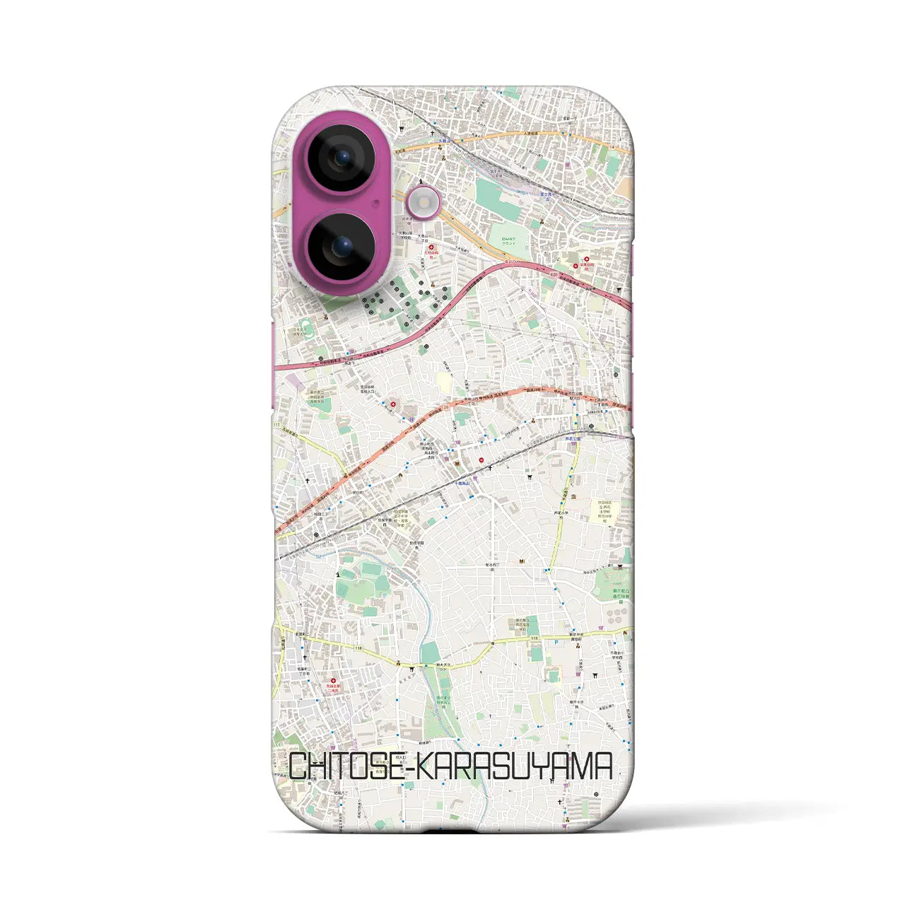 【千歳烏山(東京都)】地図柄iPhoneケース(バックカバータイプ)