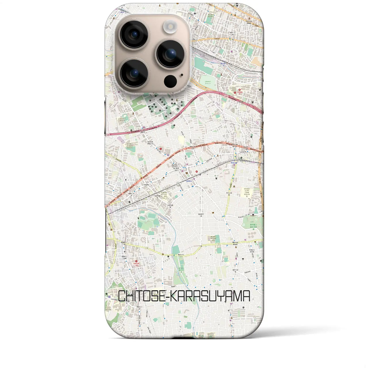 【千歳烏山(東京都)】地図柄iPhoneケース(バックカバータイプ)