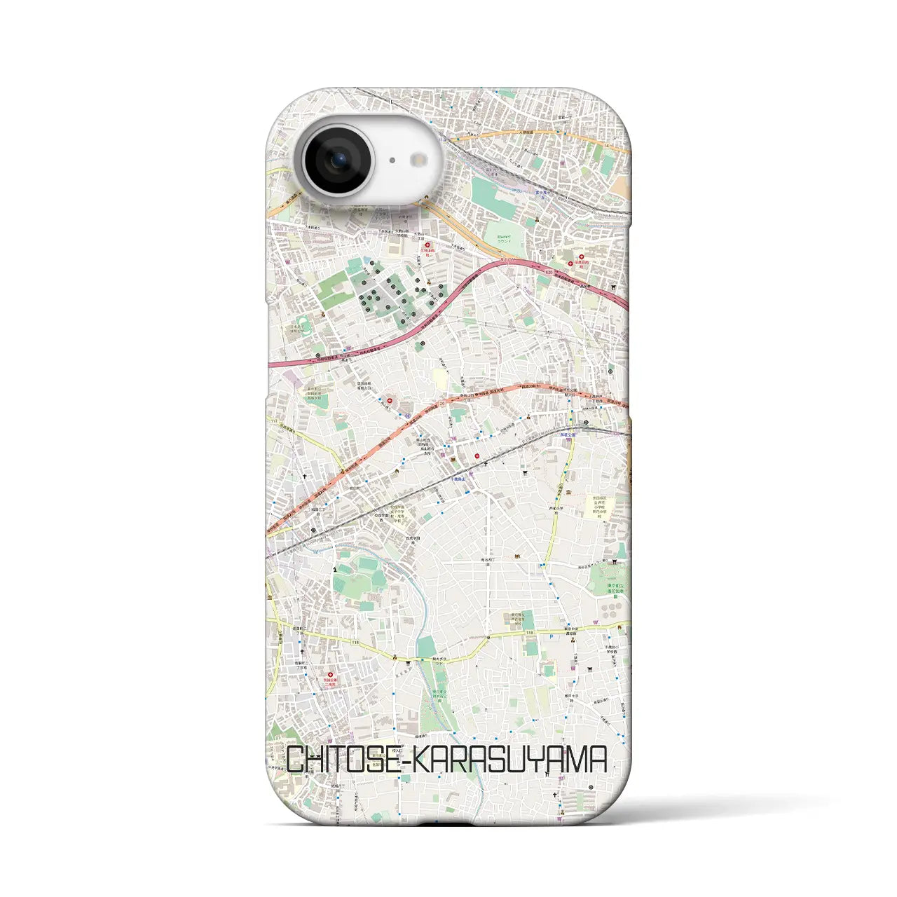 【千歳烏山(東京都)】地図柄iPhoneケース(バックカバータイプ)