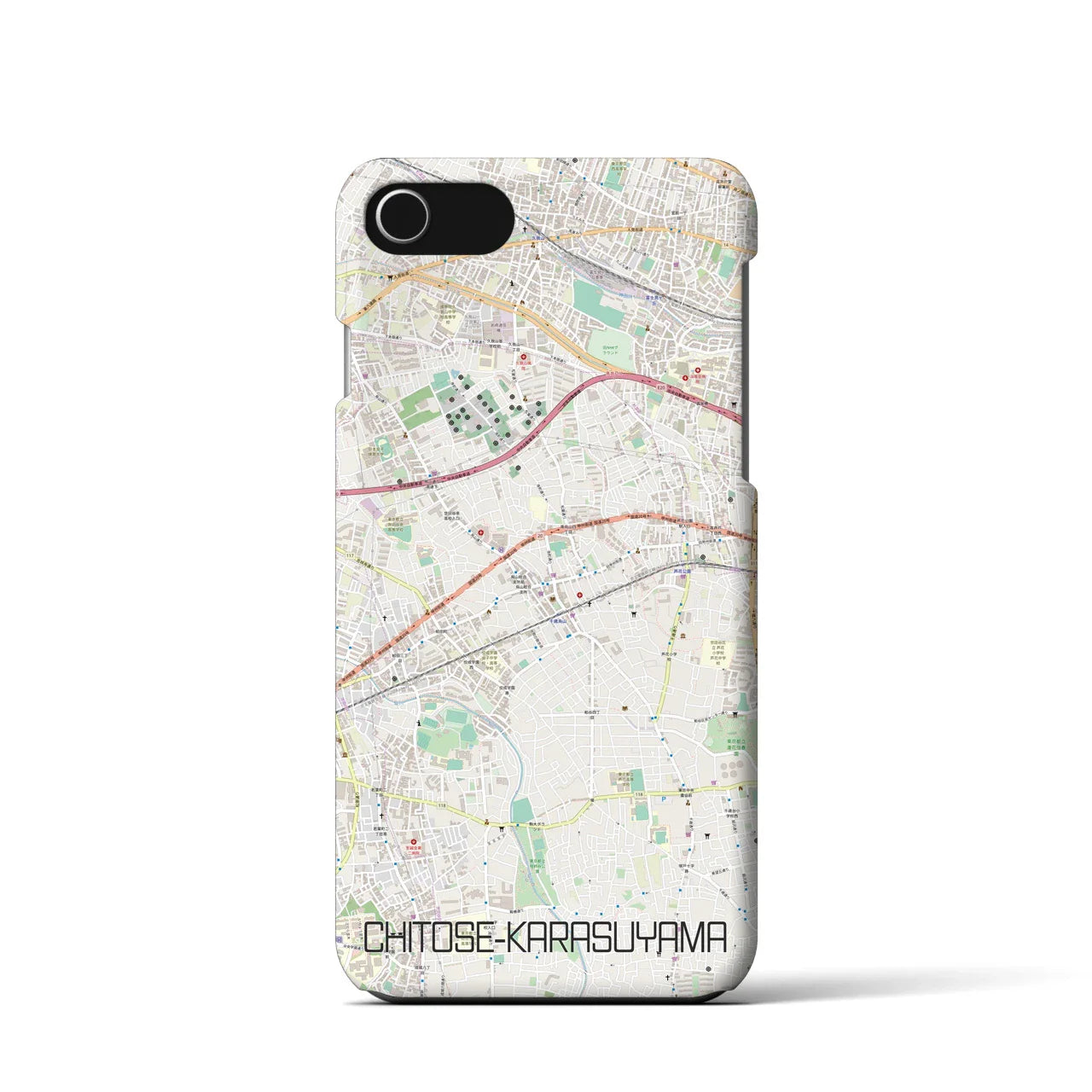【千歳烏山(東京都)】地図柄iPhoneケース(バックカバータイプ)