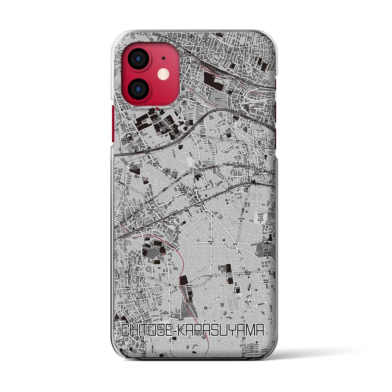 【千歳烏山(東京都)】地図柄iPhoneケース(クリアタイプ)