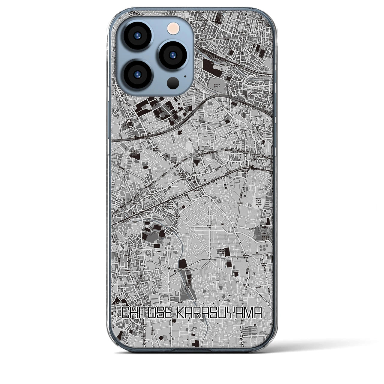 【千歳烏山(東京都)】地図柄iPhoneケース(クリアタイプ)