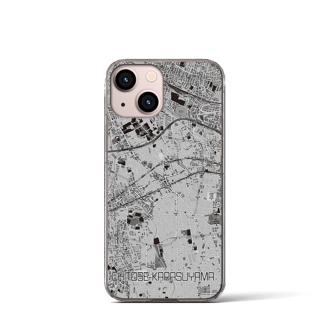 【千歳烏山(東京都)】地図柄iPhoneケース(クリアタイプ)