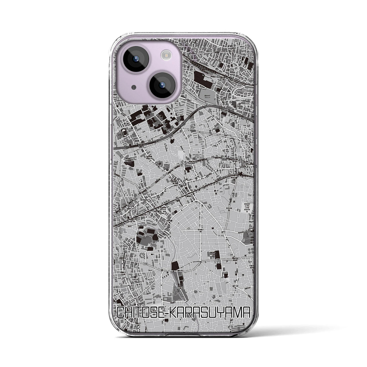 【千歳烏山(東京都)】地図柄iPhoneケース(クリアタイプ)