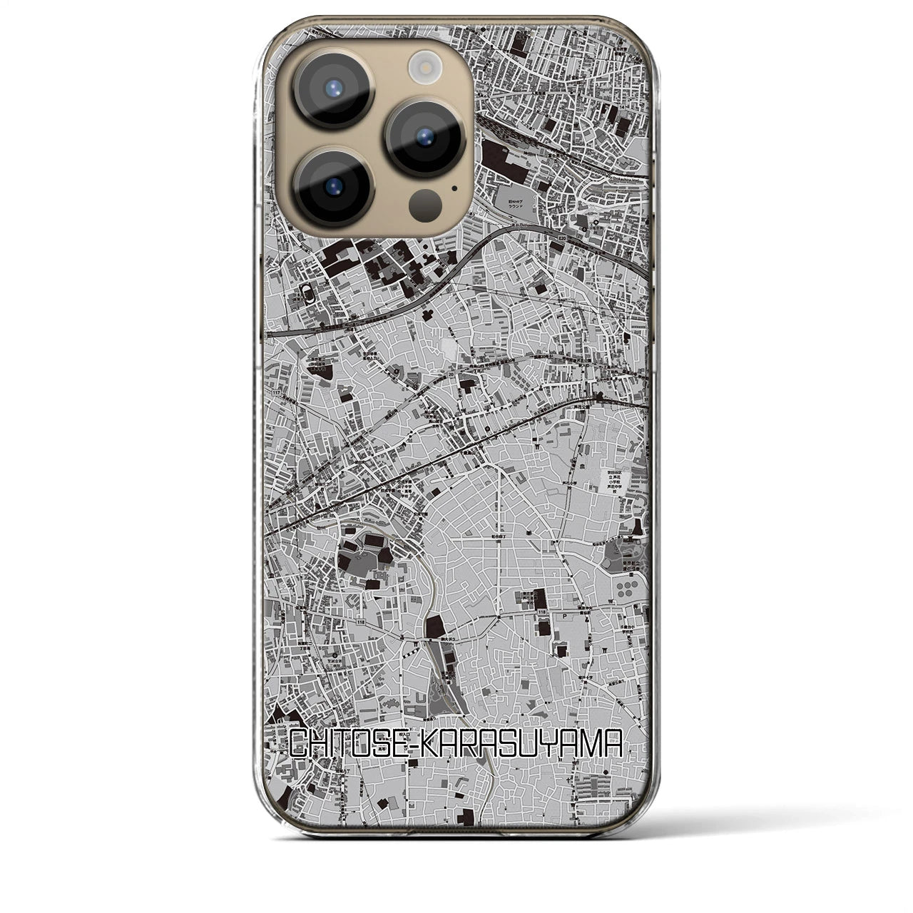 【千歳烏山(東京都)】地図柄iPhoneケース(クリアタイプ)