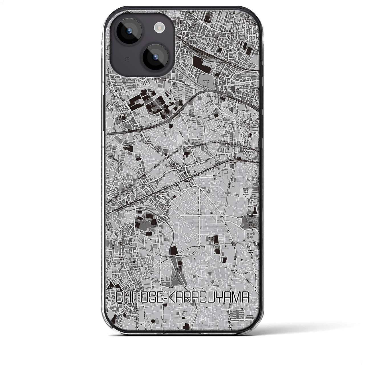 【千歳烏山(東京都)】地図柄iPhoneケース(クリアタイプ)