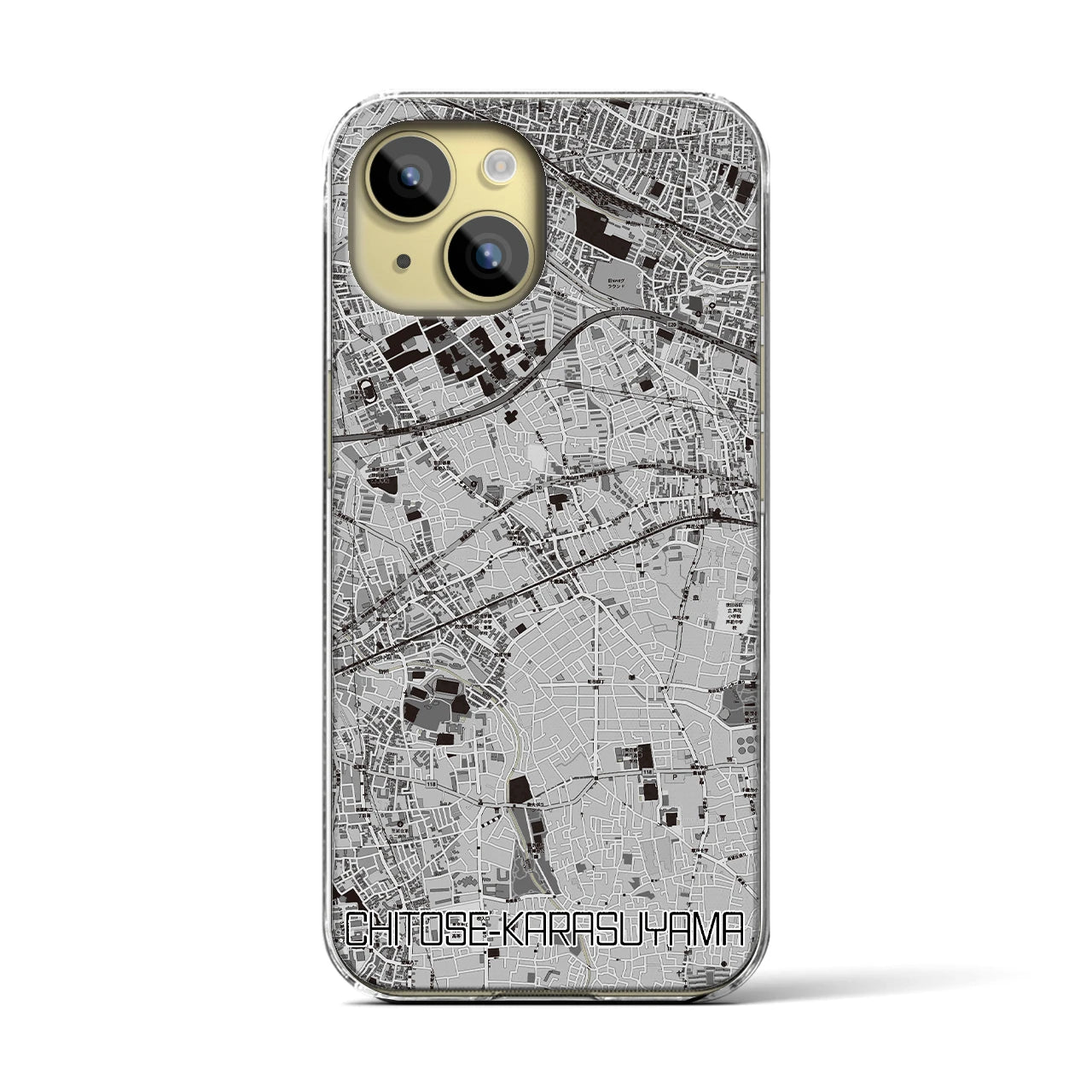 【千歳烏山(東京都)】地図柄iPhoneケース(クリアタイプ)