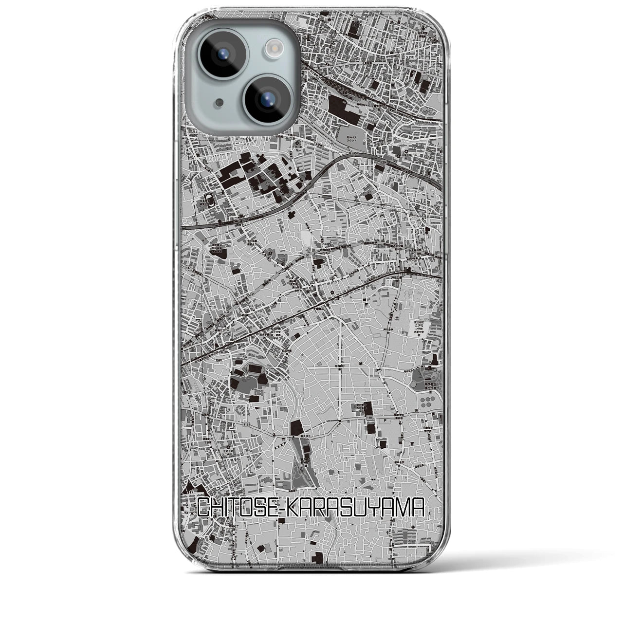 【千歳烏山(東京都)】地図柄iPhoneケース(クリアタイプ)