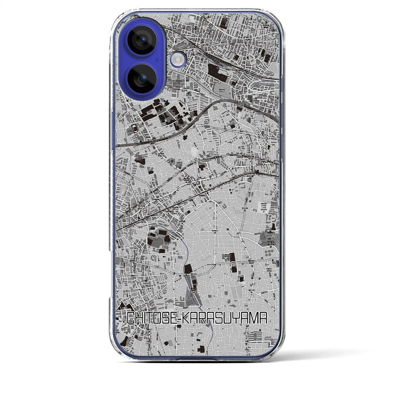 【千歳烏山(東京都)】地図柄iPhoneケース(クリアタイプ)