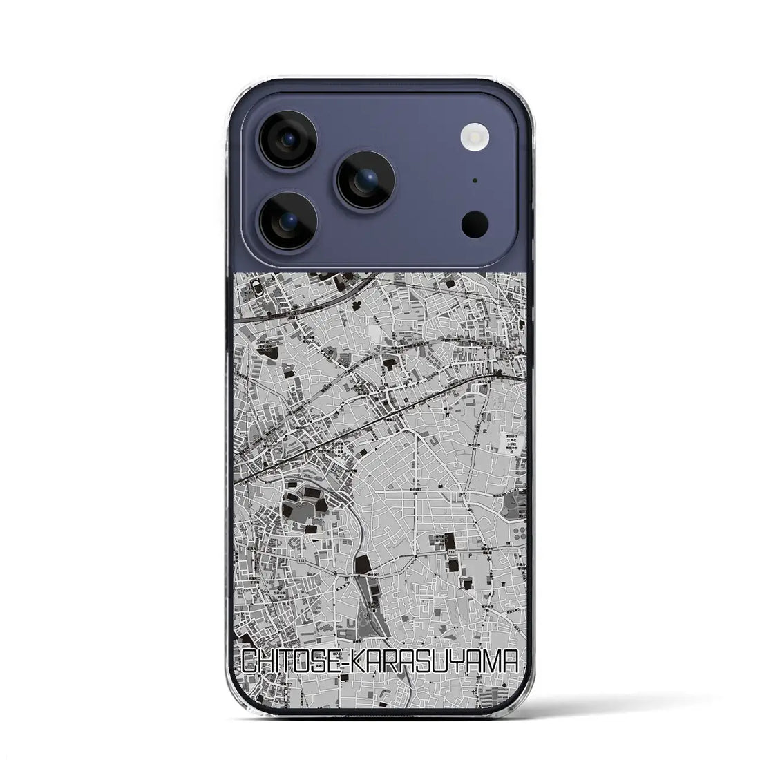 【千歳烏山(東京都)】地図柄iPhoneケース(クリアタイプ)