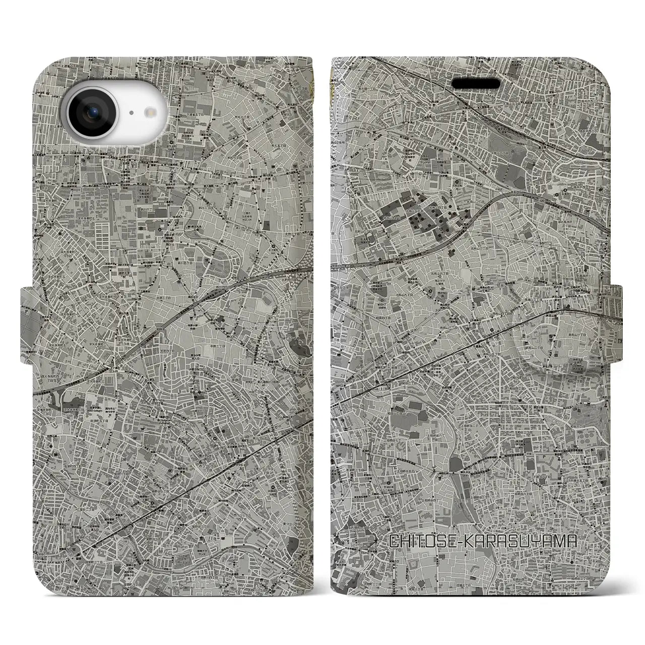 【千歳烏山(東京都)】地図柄iPhoneケース(手帳タイプ)