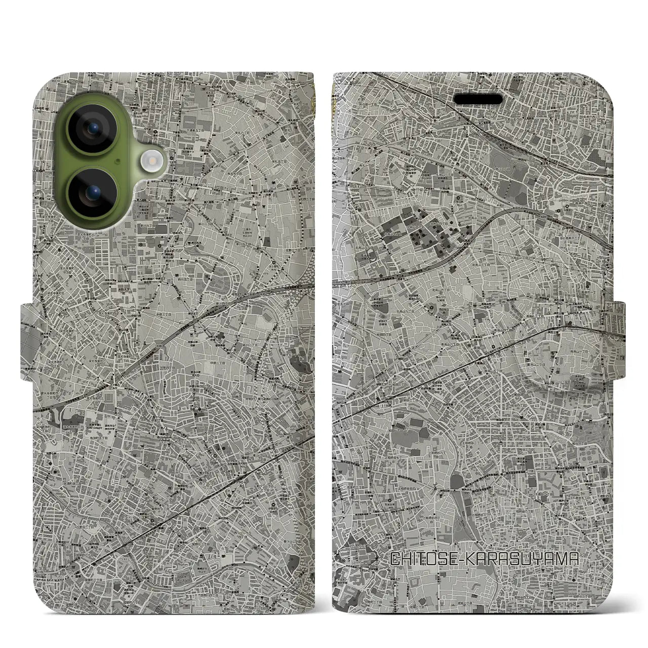 【千歳烏山(東京都)】地図柄iPhoneケース(手帳タイプ)